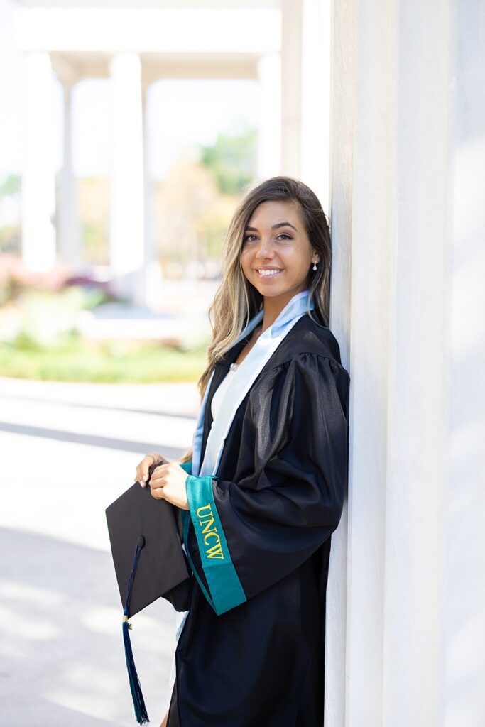 UNCW graduation photos; Wilmington North Carolina Senior Photographer; Wilmington graduation photographer